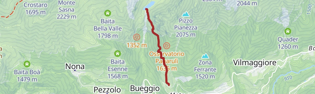 Route map: Trekking alla Diga del Gleno